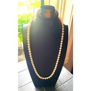 Vintage Large White Faux Pearl Strand, Unmarked